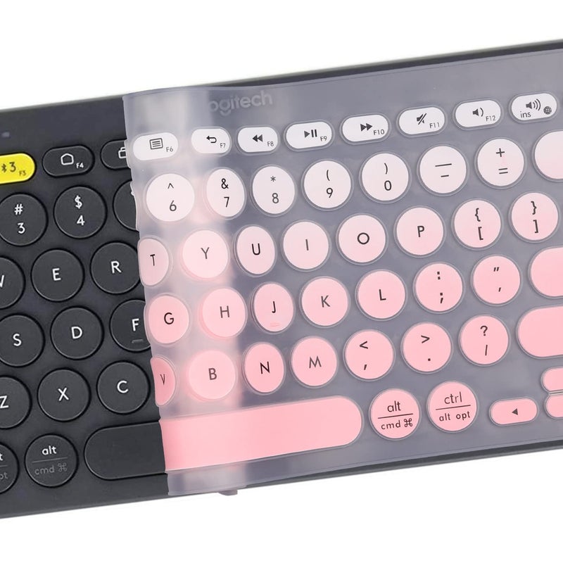 MUBUY-GOL Keyboard Cover for Logitech K380 Pebble Multi-Device Bluetooth Keyboard/Logitech Pebble Keys 2 K380s/Logitech K380 Multi-Device Bluetooth Keyboard, Logitech K380 Wireless Keyboard Cover Skin(GPink) - Image 5